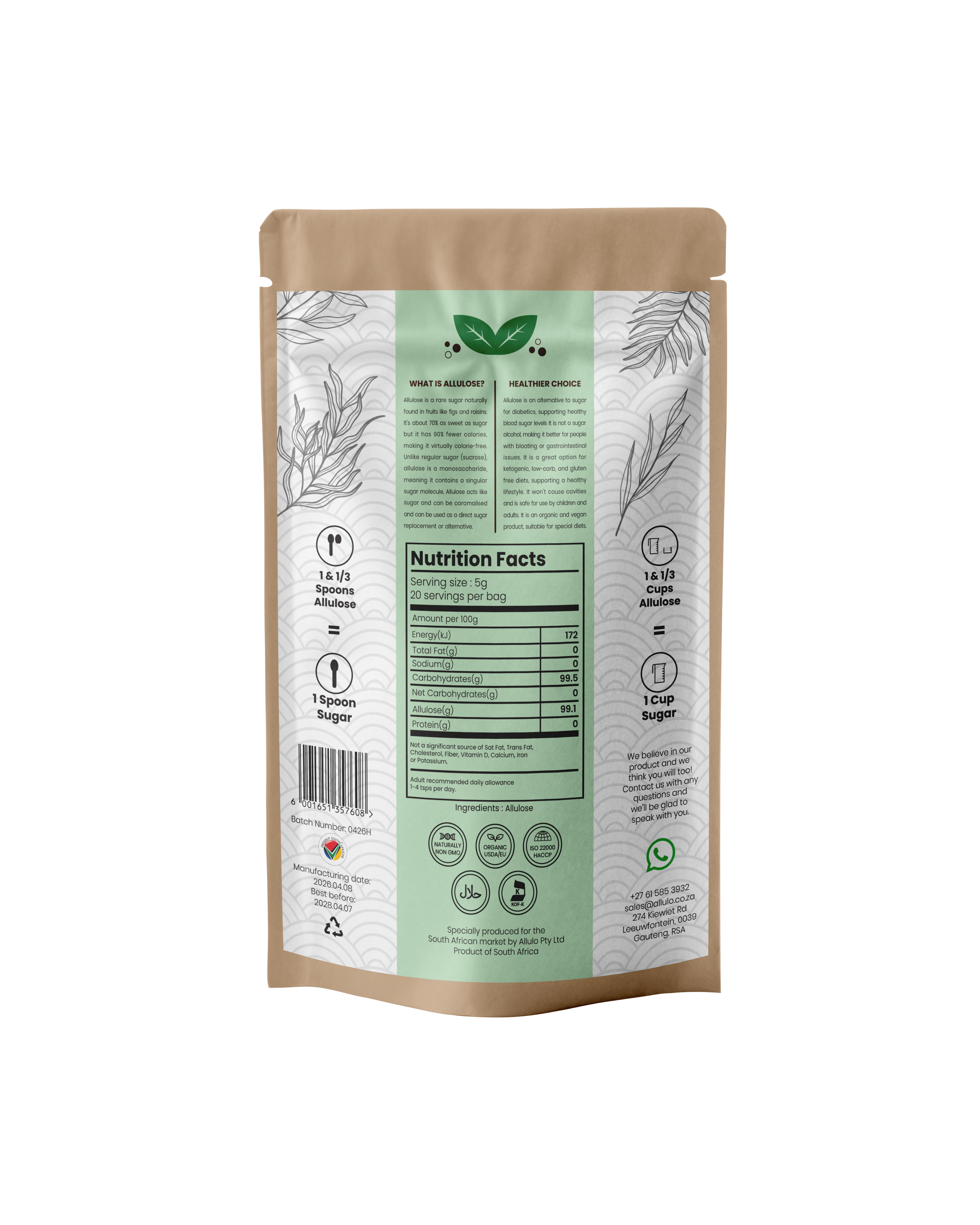 Allulo Organic 100% Allulose, (100g)