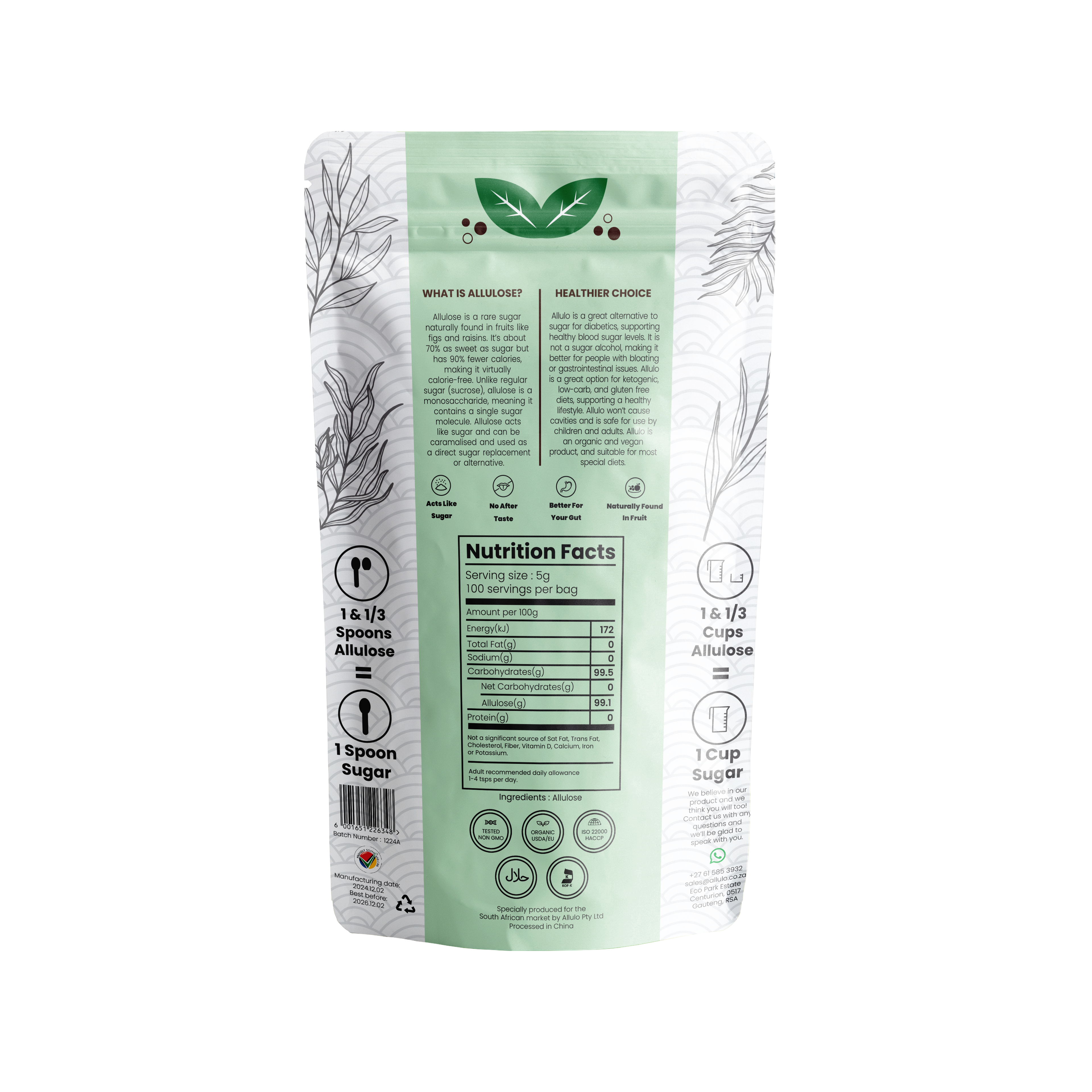 Allulo Organic 100% Allulose, (500g)