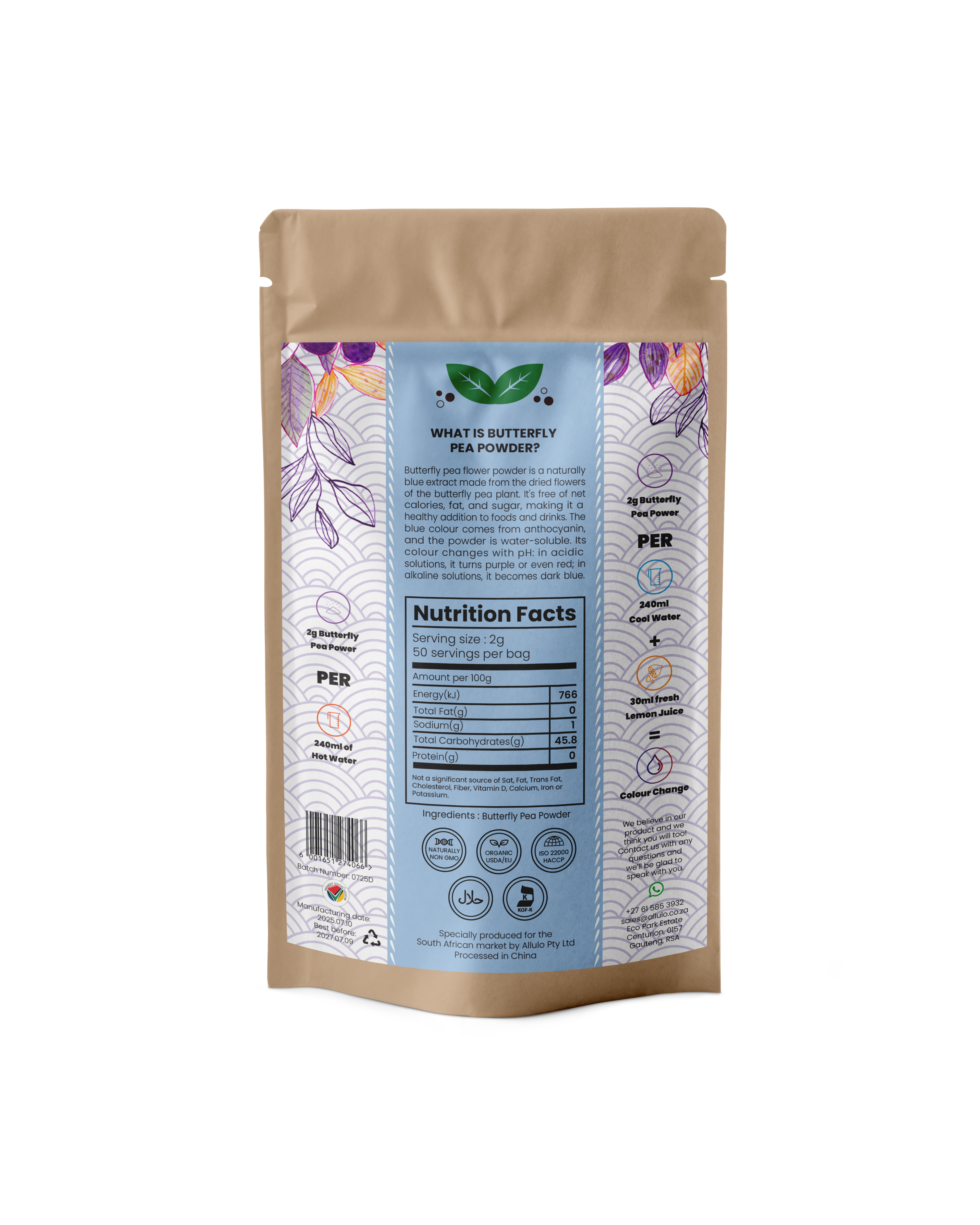 Allulo - Organic Butterfly Pea Powder - Blue Matcha (100g)